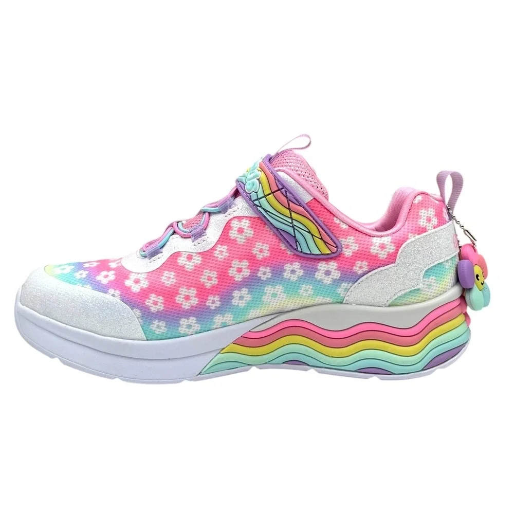 Skechers Youth Big Girls Flower Friends‎ Slip-on Sneakers Size 3.5 White/Multi